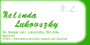 melinda lukovszky business card